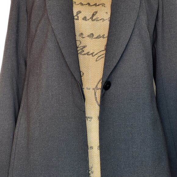 Vtg Lafayette 148 New York Bloomingdales Long Wool Blend One Button Jacket Sz 4 - Picture 7 of 10